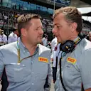 (L to R): Paul Hembery (GBR) Pirelli Motorsport Director and Mario Isola (ITA) Pirelli Sporting Director. Formula One World Championship, Rd8, Austrian Grand Prix, Race, Spielberg, Austria, Sunday, 22 June 2014