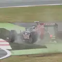 During a brief time as the only car on track Danii Kvyat's Toro Rosso runs wide. © FOWC Ltd