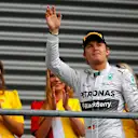 Second placed Nico Rosberg (GER) Mercedes AMG F1 on the podium. Formula One World Championship, Rd12, Belgian Grand Prix, Race Day, Spa-Francorchamps, Belgium, Sunday, 24 August 2014. © Sutton Images