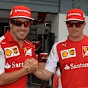 Fernando Alonso (ESP) Ferrari and Kimi Raikkonen (FIN) Ferrari. Formula One World Championship, Rd13, Italian Grand Prix, Monza, Italy, Preparations, Thursday, 4 September 2014
