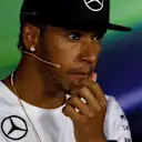 Lewis Hamilton (GBR) Mercedes AMG F1 in the Press Conference. Formula One World Championship, Rd13, Italian Grand Prix, Monza, Italy, Preparations, Thursday, 4 September 2014