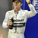 Nico Rosberg (GER) Mercedes AMG F1 celebrates in parc ferme. Formula One World Championship, Rd14, Singapore Grand Prix, Marina Bay Street Circuit, Singapore, Qualifying, Saturday, 20 September 2014