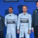 (L to R): Paddy Lowe (GBR) Mercedes AMG F1 Executive Director (Technical), Lewis Hamilton (GBR) Mercedes AMG F1, Nico Rosberg (GER) Mercedes AMG F1 and Toto Wolff (AUT) Mercedes AMG F1 Director of Motorsport. Formula One Testing, Jerez, Spain, Day One, Tuesday, 28 January 2014