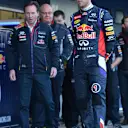 Christian Horner (GBR) Red Bull Racing Team Principal and Sebastian Vettel (GER) Red Bull Racing. Formula One Testing, Jerez, Spain, Day One, Tuesday, 28 January 2014