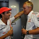 (L to R): Sergio Perez (MEX) McLaren and Martin Whitmarsh (GBR) McLaren Chief Executive Officer, at the McLaren 50th anniversary reception. Formula One World Championship, Rd12, Italian Grand Prix, Qualifying, Monza, Italy, Saturday, 7 September 2013