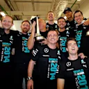 Race winner Lewis Hamilton (GBR) Mercedes AMG F1 W05 celebrates with his mechanics and Toto Wolff (AUT) Mercedes AMG F1 Director of Motorsport. Formula One World Championship, Rd16, Russian Grand Prix, Race, Sochi Autodrom, Sochi, Krasnodar Krai, Russia, Sunday, 12 October 2014