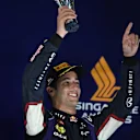 Daniel Ricciardo (AUS) Red Bull Racing celebrates on the podium. Formula One World Championship, Rd14, Singapore Grand Prix, Marina Bay Street Circuit, Singapore, Race Day, Sunday, 21 September 2014