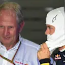 Dr Helmut Marko (AUT) Red Bull Motorsport Consultant and Sebastian Vettel (GER) Red Bull Racing. Formula One World Championship, Rd15, Japanese Grand Prix, Qualifying, Suzuka, Japan, Saturday, 4 October 2014