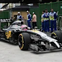 Jenson Button (GBR) McLaren MP4-29 in parc ferme. Formula One World Championship, Rd18, Brazilian Grand Prix, Qualifying, Sao Paulo, Brazil, Saturday, 8 November 2014
