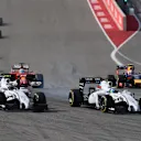 Valtteri Bottas (FIN) Williams FW36 and Felipe Massa (BRA) Williams FW36 battle. Formula One World Championship, Rd17, United States Grand Prix, Race, Austin, Texas, USA, Sunday, 2 November 2014