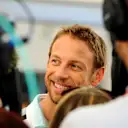 Jenson Button (GBR) McLaren gives an interview to the media. Formula One World Championship, Rd19, Abu Dhabi Grand Prix, Preparations, Yas Marina Circuit, Abu Dhabi, UAE, Thursday, 20 November 2014