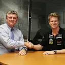 Force India's Nico Hulkenberg (right) with team COO Otmar Szafnauer © Sahara Force India Formula One Team