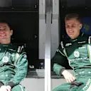 (L to R): Robin Frijns (NDL) Caterham Test and Reserve Driver and Marcus Ericsson (SWE) Caterham. Formula One Testing, Day Two, Bahrain International Circuit, Sakhir, Bahrain, Thursday, 20 February 2014