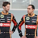 Romain Grosjean (FRA) Lotus F1 and Pastor Maldonado (VEN) Lotus. Formula One Testing, Day Two, Bahrain International Circuit, Sakhir, Bahrain, Thursday, 20 February 2014