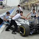Jenson Button (GBR) McLaren MP4-29 with aero paint on rear wing. Formula One Testing, Day Two, Bahrain International Circuit, Sakhir, Bahrain, Friday, 28 February 2014