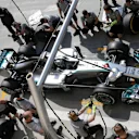 Nico Rosberg (GER) Mercedes AMG F1 W05 makes a pit stop. Formula One Testing, Day Four, Bahrain International Circuit, Sakhir, Bahrain, Saturday, 22 February 2014