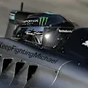 Nico Rosberg (GER) Mercedes AMG F1 W05 with get well message for Michael Schumacher (GER). Formula One Testing, Day Four, Bahrain International Circuit, Sakhir, Bahrain, Saturday, 22 February 2014