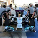 Lewis Hamilton (GBR) Mercedes AMG F1 W05 is pushed along pit lane. Formula One Testing, Day Four, Bahrain International Circuit, Sakhir, Bahrain, Sunday, 2 March 2014