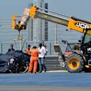 The car of Sebastian Vettel (GER) Red Bull Racing RB10 is recovered. Formula One Testing, Day Four, Bahrain International Circuit, Sakhir, Bahrain, Sunday, 2 March 2014