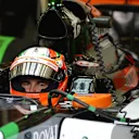 Sergio Perez (MEX) Force India VJM07. Formula One Testing, Day Two, Bahrain International Circuit, Sakhir, Bahrain, Friday, 28 February 2014