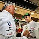 Sergio Perez (MEX) Force India celebrates Dr. Vijay Mallya (IND) Force India Formula One Team Owner. Formula One World Championship, Rd3, Bahrain Grand Prix, Race, Bahrain International Circuit, Sakhir, Bahrain, Sunday, 6 April 2014