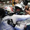 Race winner Lewis Hamilton (GBR) Mercedes AMG F1 and second placed Nico Rosberg (GER) Mercedes AMG F1 celebrate in parc ferme. Formula One World Championship, Rd2, Malaysian Grand Prix, Race, Sepang, Malaysia, Sunday, 30 March 2014