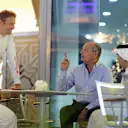 Jenson Button (GBR) McLaren and Ron Dennis (GBR) McLaren Executive Chairman. Formula One World Championship, Rd3, Bahrain Grand Prix, Qualifying, Bahrain International Circuit, Sakhir, Bahrain, Saturday, 5 April 2014