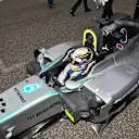 Pole position sitter Lewis Hamilton (GBR) Mercedes AMG F1 W05 on the grid. Formula One World Championship, Rd4, Chinese Grand Prix, Race, Shanghai, China, Sunday, 20 April 2014