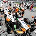 Nico Hulkenberg (GER) Force India VJM07 on the grid. Formula One World Championship, Rd2, Malaysian Grand Prix, Race, Sepang, Malaysia, Sunday, 30 March 2014