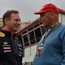 (L to R): Christian Horner (GBR) Red Bull Racing Team Principal and Niki Lauda (AUT) Mercedes AMG F1 Non-Executive Chairman Formula One World Championship, Rd6, Monaco Grand Prix, Practice, Monte-Carlo, Monaco, Thursday, 22 May 2014