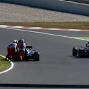 Sebastian Vettel (GER) Red Bull Racing RB10 stops on track. Formula One World Championship, Rd5, Spanish Grand Prix, Practice, Barcelona, Spain, Friday, 9 May 2014