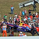Sebastian Vettel (GER) Red Bull Racing RB10 stops on track in the first practice session. Formula One World Championship, Rd5, Spanish Grand Prix, Practice, Barcelona, Spain, Friday, 9 May 2014