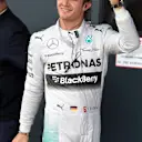 Pole sitter Nico Rosberg (GER) Mercedes AMG F1 celebrates in parc ferme. Formula One World Championship, Rd9, British Grand Prix, Qualifying, Silverstone, England, Saturday, 5 July 2014