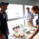 Birthday cakes for Daniel Ricciardo (AUS) Red Bull Racing and Sebastian Vettel (GER) Red Bull Racing. Formula One World Championship, Rd9, British Grand Prix, Preparations, Silverstone, England, Thursday, 3 July 2014