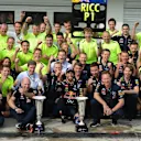Race winner Daniel Ricciardo (AUS) Red Bull Racing celebrates with the team. Formula One World Championship, Rd11, Hungarian Grand Prix, Race Day, Hungaroring, Hungary. Sunday, 27 July 2014