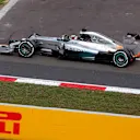 Lewis Hamilton (GBR) Mercedes AMG F1 W05 with a fire in Q1. Formula One World Championship, Rd11, Hungarian Grand Prix, Qualifying, Hungaroring, Hungary. Saturday, 26 July 2014
