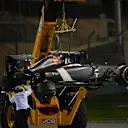 The car of Esteban Gutierrez (MEX) Sauber C33 is recovered after rolling. Formula One World Championship, Rd3, Bahrain Grand Prix, Race, Bahrain International Circuit, Sakhir, Bahrain, Sunday, 6 April 2014