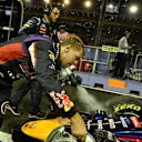 Sebastian Vettel (GER) Red Bull Racing RB10 stopped in pit lane in FP1. Formula One World Championship, Rd14, Singapore Grand Prix, Marina Bay Street Circuit, Singapore, Practice, Friday, 19 September 2014