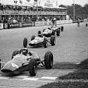Monza , September 1963: On pole position, John Surtees prepares for the start of the Italian Grand Prix. He would retire his Ferrari on lap 17 with engine problems. © Schlegelmilch © No reproduction without permission.