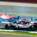 05 VETTEL Sebastian (ger), Scuderia Ferrari SF1000, spun at the start of the race during the Emirates Formula 1 70th Anniversary Grand Prix 2020, from August 07 to 09, 2020 on the Silverstone Circuit, in Silverstone, United Kingdom - Photo Florent Gooden / DPPI