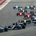Start of the race, 77 BOTTAS Valtteri (fin), Mercedes AMG F1 GP W11 Hybrid EQ Power+, 44 HAMILTON Lewis (gbr), Mercedes AMG F1 GP W11 Hybrid EQ Power+, action during the Emirates Formula 1 70th Anniversary Grand Prix 2020, from August 07 to 09, 2020 on the Silverstone Circuit, in Silverstone, United Kingdom - Photo Florent Gooden / DPPI