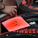 Pirelli tyres are sprayed with a stencil.
Formula One World Championship, Rd6, Monaco Grand Prix, Preparations, Monte-Carlo, Monaco, Wednesday 21 May 2014.
