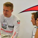 Kevin Magnussen (DEN) McLaren and trainer Antti Vierula (FIN). Formula One Testing, Day Three, Bahrain International Circuit, Sakhir, Bahrain, Saturday, 1 March 2014 © Sutton Images. No reproduction without permission