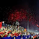 SINGAPORE, SINGAPORE - SEPTEMBER 22: Race winner Sebastian Vettel of Germany and Ferrari celebrates in parc ferme during the F1 Grand Prix of Singapore at Marina Bay Street Circuit on September 22, 2019 in Singapore. (Photo by Lars Baron/Getty Images)