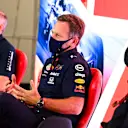 Franz Tost, Team Principal, AlphaTauri, Christian Horner, Team Principal, Red Bull Racing and Guenther Steiner, Team Principal, Haas F1 in the press conference 