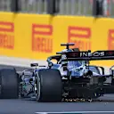 Mercedes' British driver Lewis Hamilton drives with a puncture before winning the Formula One British Grand Prix at the Silverstone motor racing circuit in Silverstone, central England on August 2, 2020. -  (Photo by Ben STANSALL / POOL / AFP)
