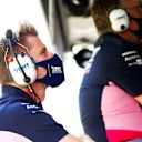 Nico Hulkenberg, Racing Point on the pitwall with Otmar Szafnauer, Team Principal and CEO, Racing Point during the race