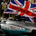 Lewis Hamilton (GBR) Mercedes AMG F1 W05 arrives in parc ferme. Formula One World Championship, Rd19, Abu Dhabi Grand Prix, Race, Yas Marina Circuit, Abu Dhabi, UAE, Sunday, 23 November 2014
