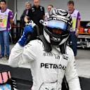 www.sutton-images.com Pole sitter Valtteri Bottas (FIN) Mercedes-Benz F1 W08 Hybrid celebrates in parc ferme at Formula One World Championship, Rd19, Brazilian Grand Prix, Qualifying, Interlagos, Sao Paulo, Brazil, Saturday 11 November 2017. © Sutton Images + 44 1327 352188,Sutton Images