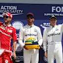www.sutton-images.com (L to R): Sebastian Vettel (GER) Ferrari, pole sitter Lewis Hamilton (GBR) Mercedes AMG F1 and Valtteri Bottas (FIN) Mercedes AMG F1 celebrate in parc ferme at Formula One World Championship, Rd7, Canadian Grand Prix, Qualifying, Montreal, Canada, Saturday 10 June 2017. © Sutton Images + 44 1327 352188,Sutton Images + 44 1327 352188